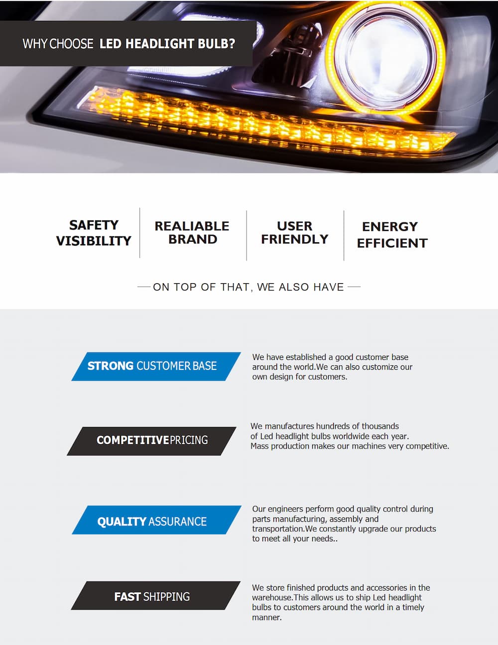 h1 led headlight bulb for trucks