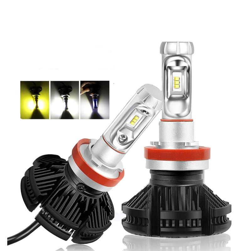 3 colors changing led headlight bulb